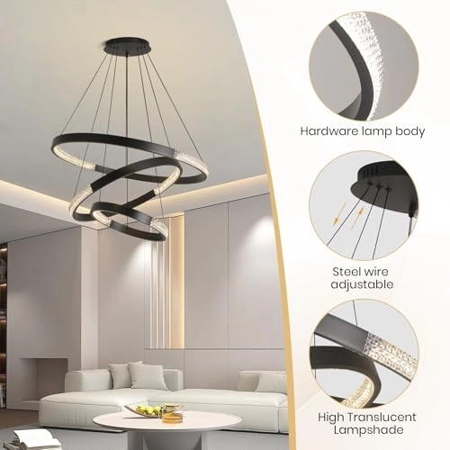 Modern LED Chandelier - 3000K-6000K Dimmable