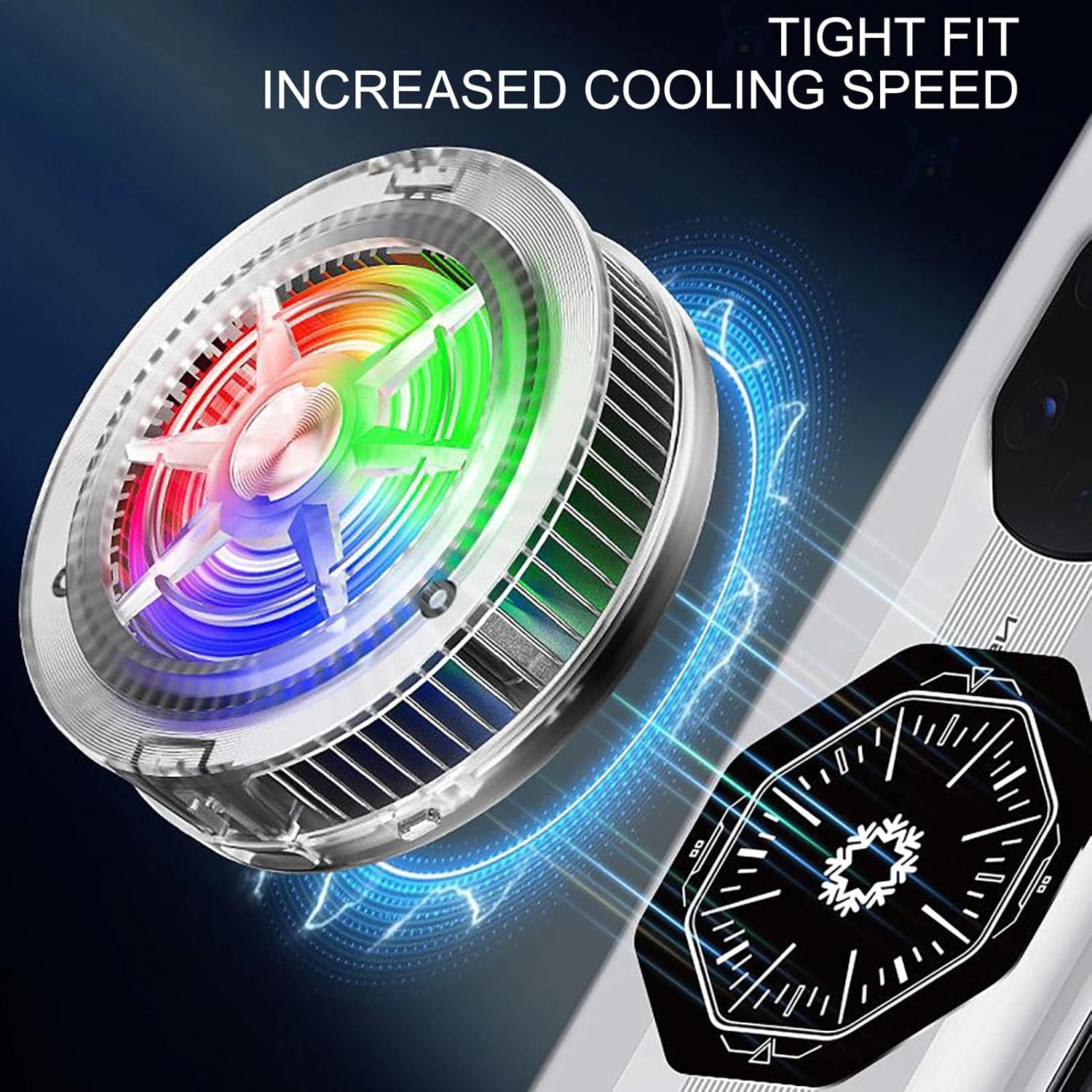 Phone Cooling Fan - Magnetic RGB USB Cooling