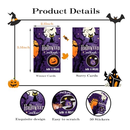 Halloween Scratch Off Cards - Adult 50