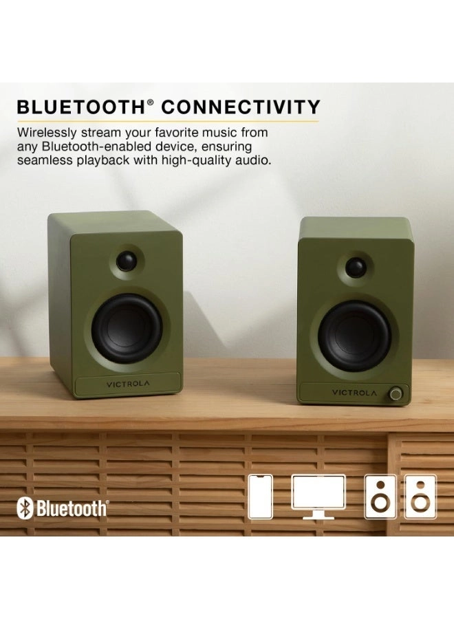 Tempo - Bluetooth Bookshelf Speakers Pair Green