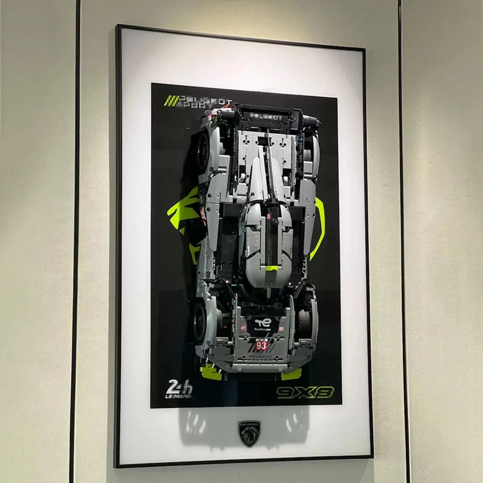 SUNHON Display Wall Mount for LEGO 42156 Peugeoot Hybrrid Hyperccar Model - acrylic 2mm/3mm thickness