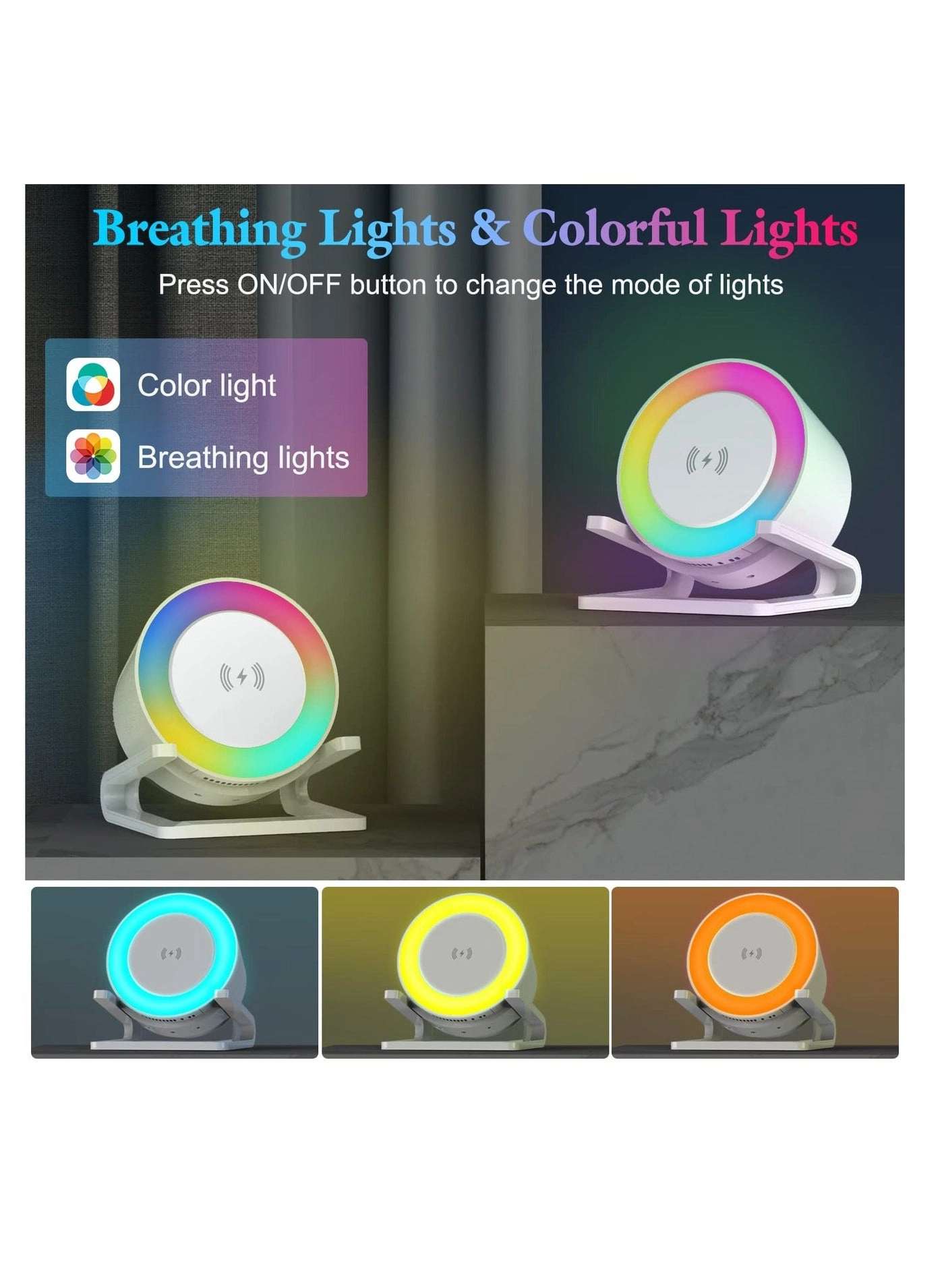Night Lights Bluetooth Speaker - Type-C white