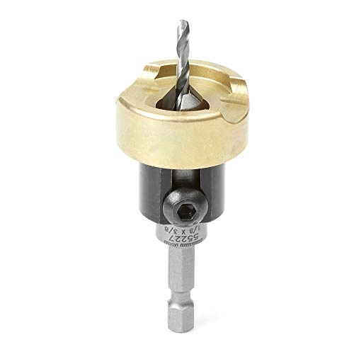 Amana Tool 55227 Carbide Tipped 82 Degree Countersink - Adjustable Depth Stop No-Thrust Ball Bearing
