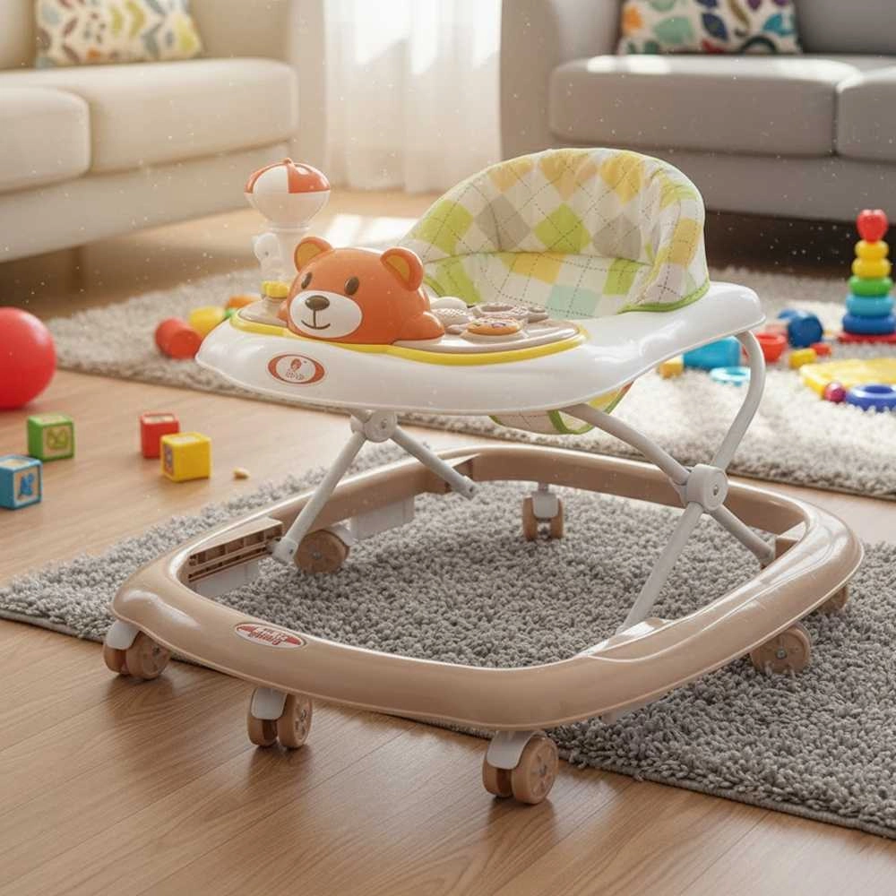 Baby Walker - Coffee + Head Protection Pillow - Blue