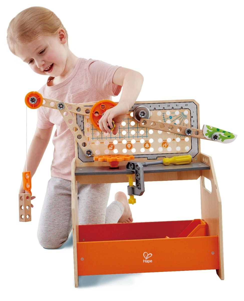 Junior Inventor Discovery Scientific Wooden Workbench - 4 + 58 pieces