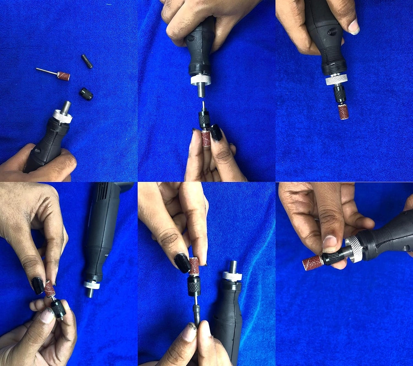 Mini Drill Machine - 12V Speed And Direction Control + Adapter - Collet Chuck 10mm 23mm + Stones + Felt Pad + Mandrel Burrs - 120x Diamonds Bur