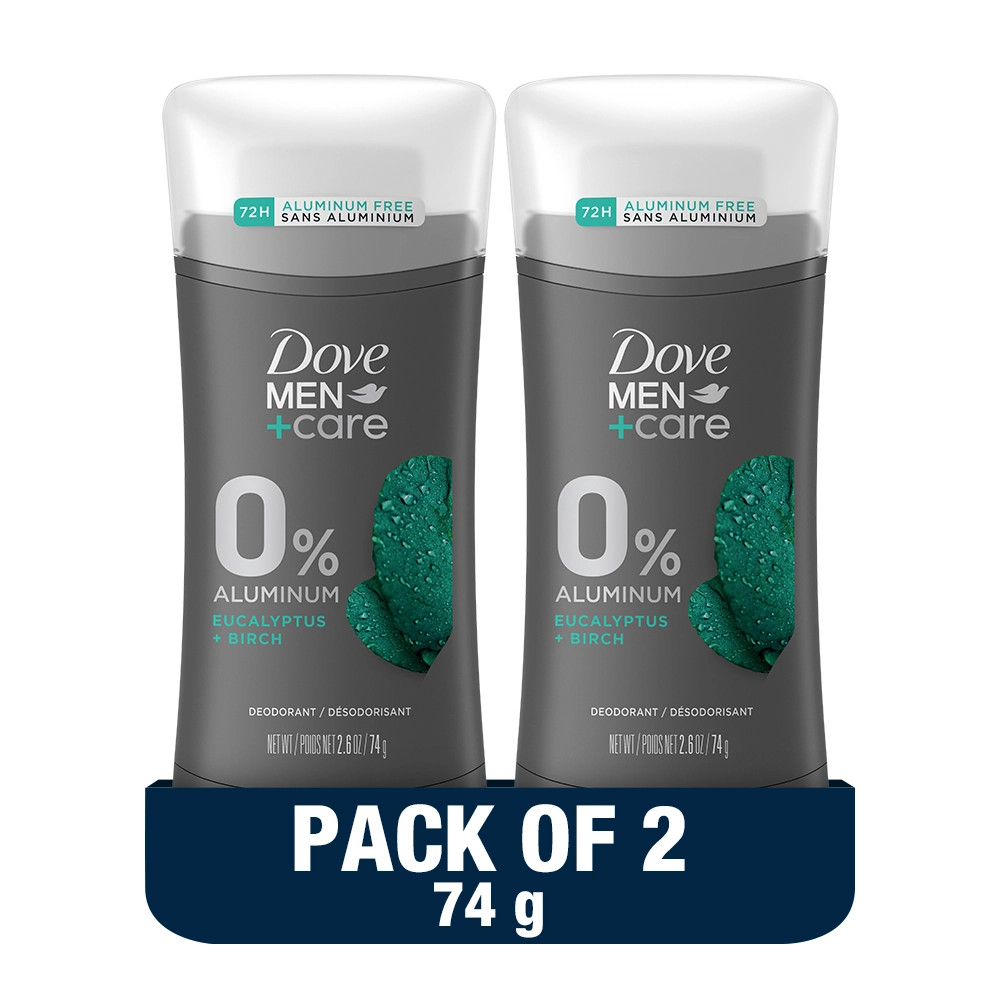 Dove Men+Care Deodorant Stk Eucalyptus + Birch Aluminium Free - Eucalyptus + Birch 2 x 74g