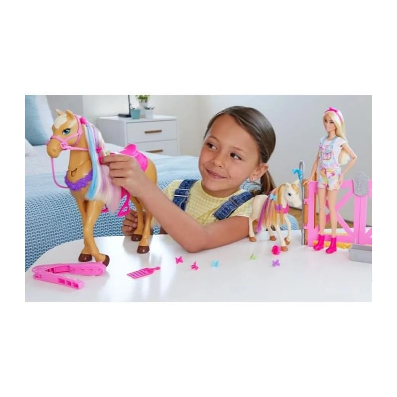 Groom 'n Care Horses Playset - 11.5 in Doll 20+ Accessories Ages 3+