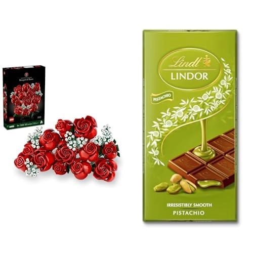 Flower Bouquet - 15pcs + Lindor Tablet Pistachio Chocolate - 100g