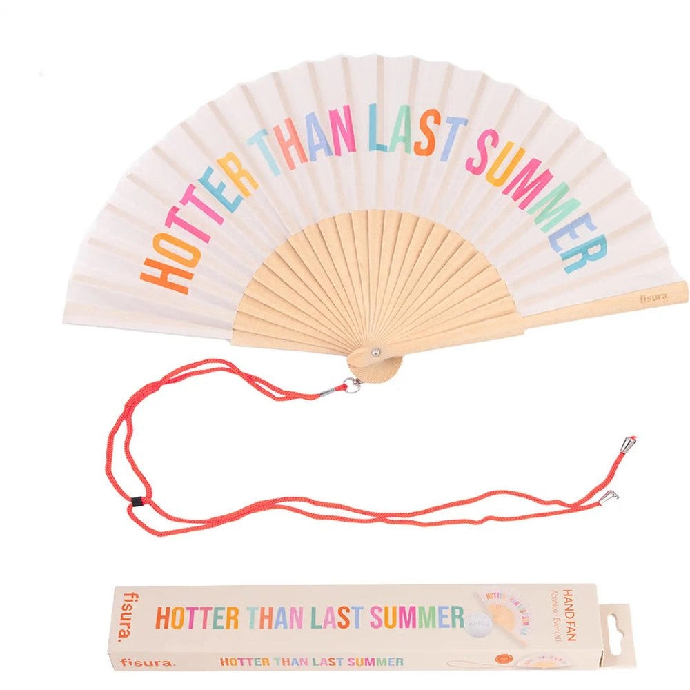 Hand Fan Hotter Than Last Summer - 42.5 x 23 cm beige