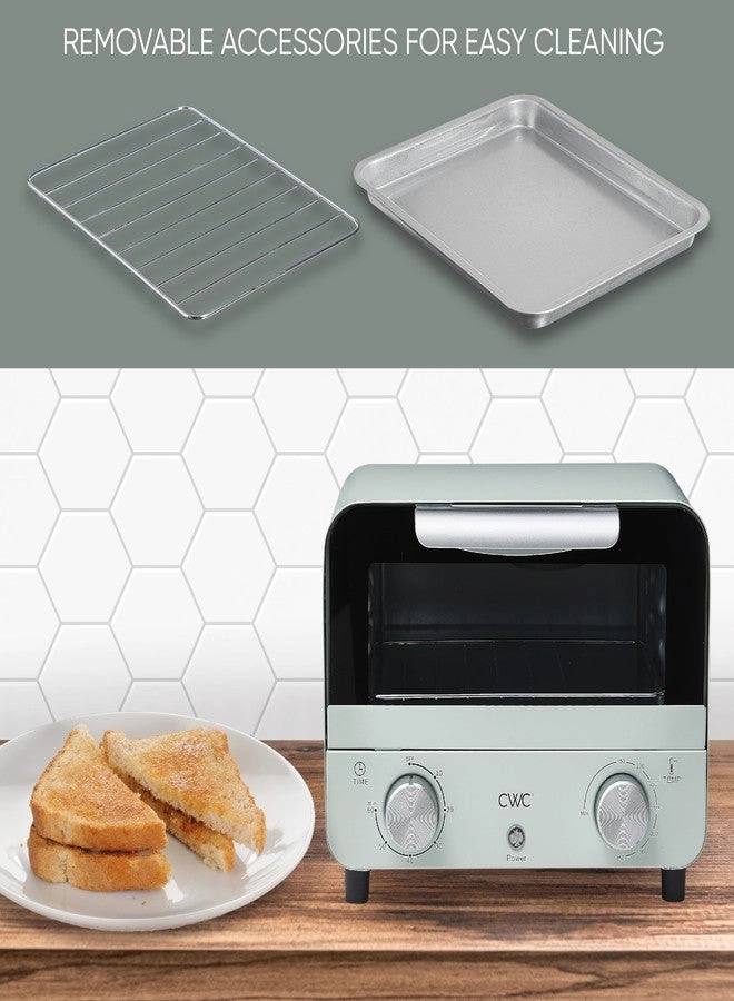 Mini Toaster Oven - 600W Precision Timer Auto Shutoff