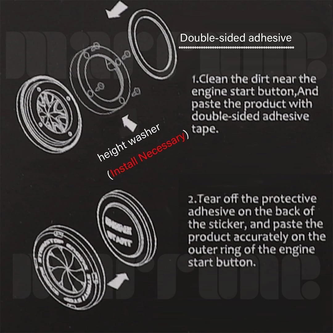 Push to Start Ignition Button Cover - Interior Red