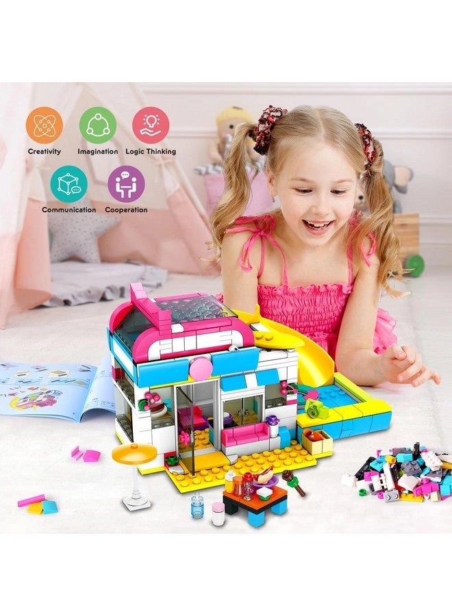 3-in-1 Girls Camper Van Building Set - Summer Beach Camping 494pcs