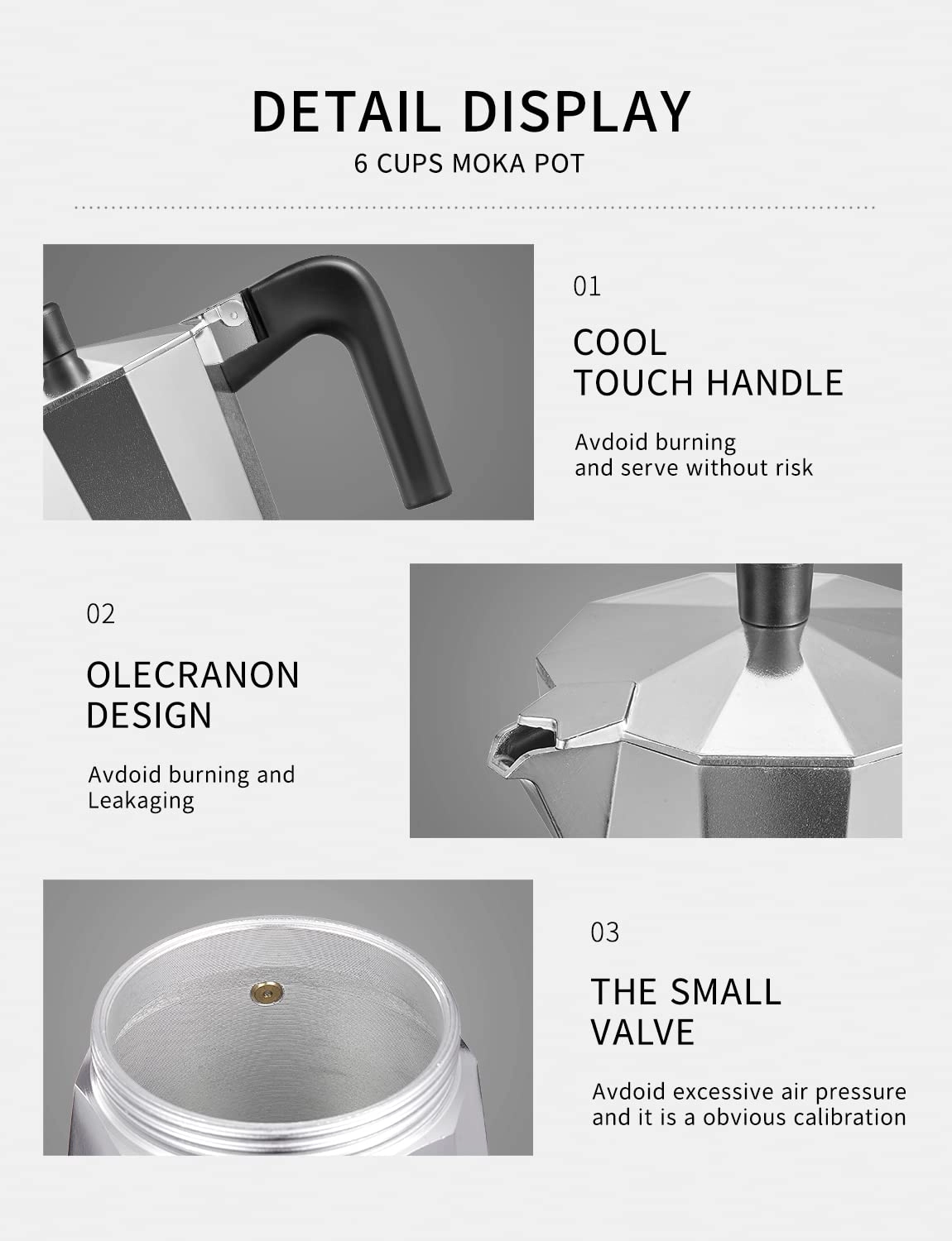 Moka - 6 Cups Gas or Electric