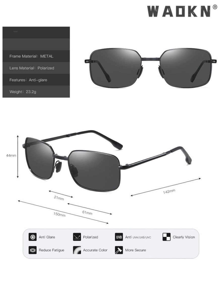Foldable Sunglasses - 61 mm Grey