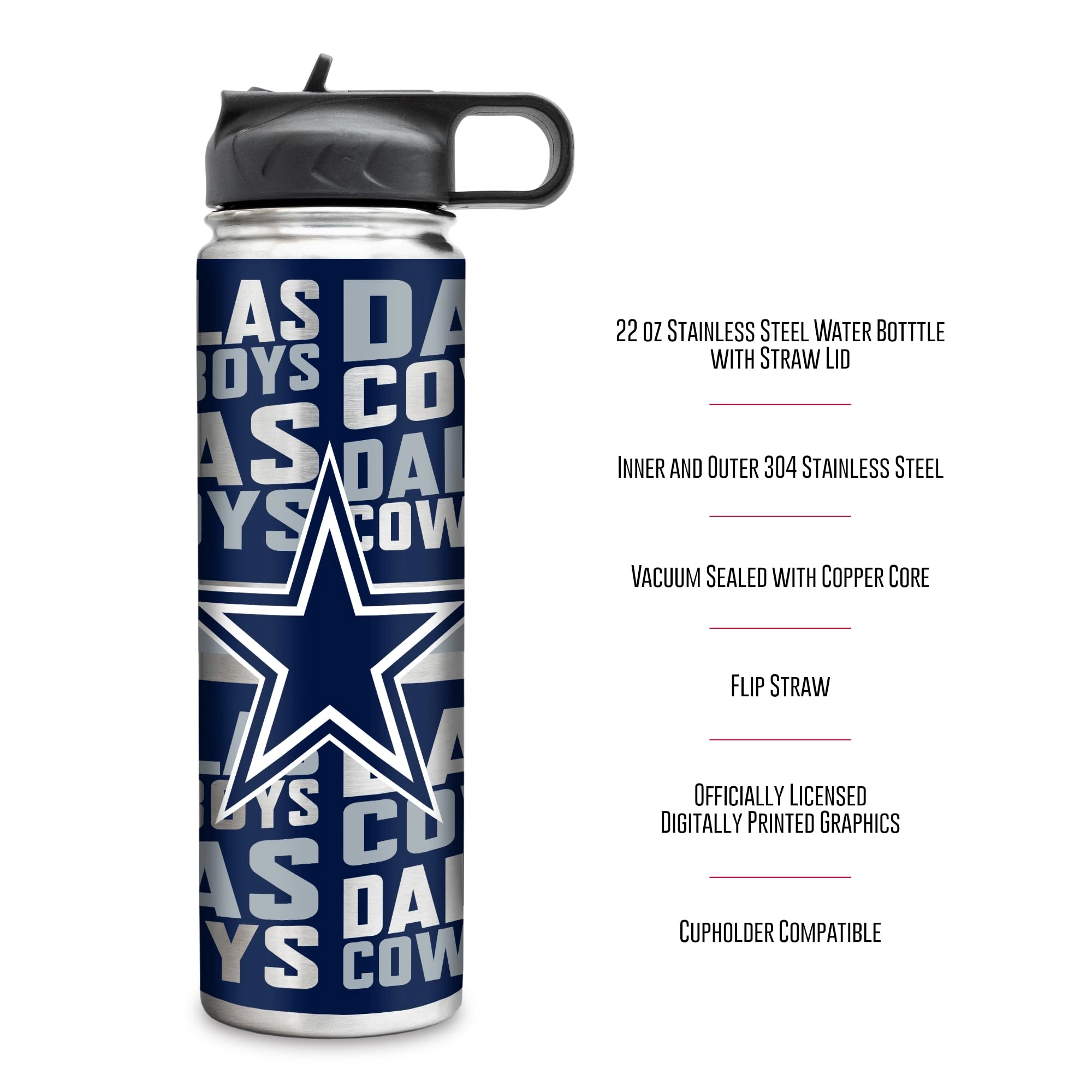 Stainless Steel NFL Football Tumbler - 650ml