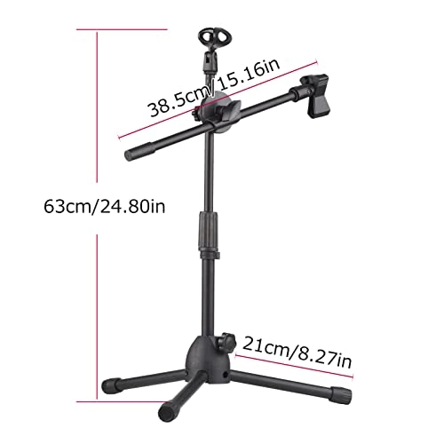 TrMicrophone Stand - Dual Purpose 2 Mic Clips Adjustable