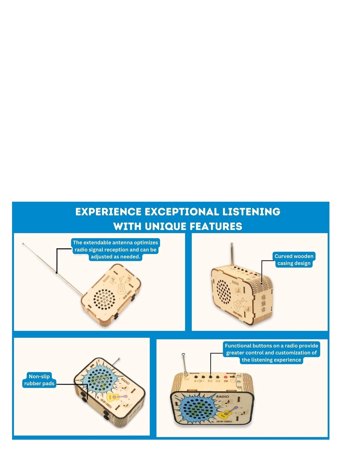 Wooden FM Radio Kit Science