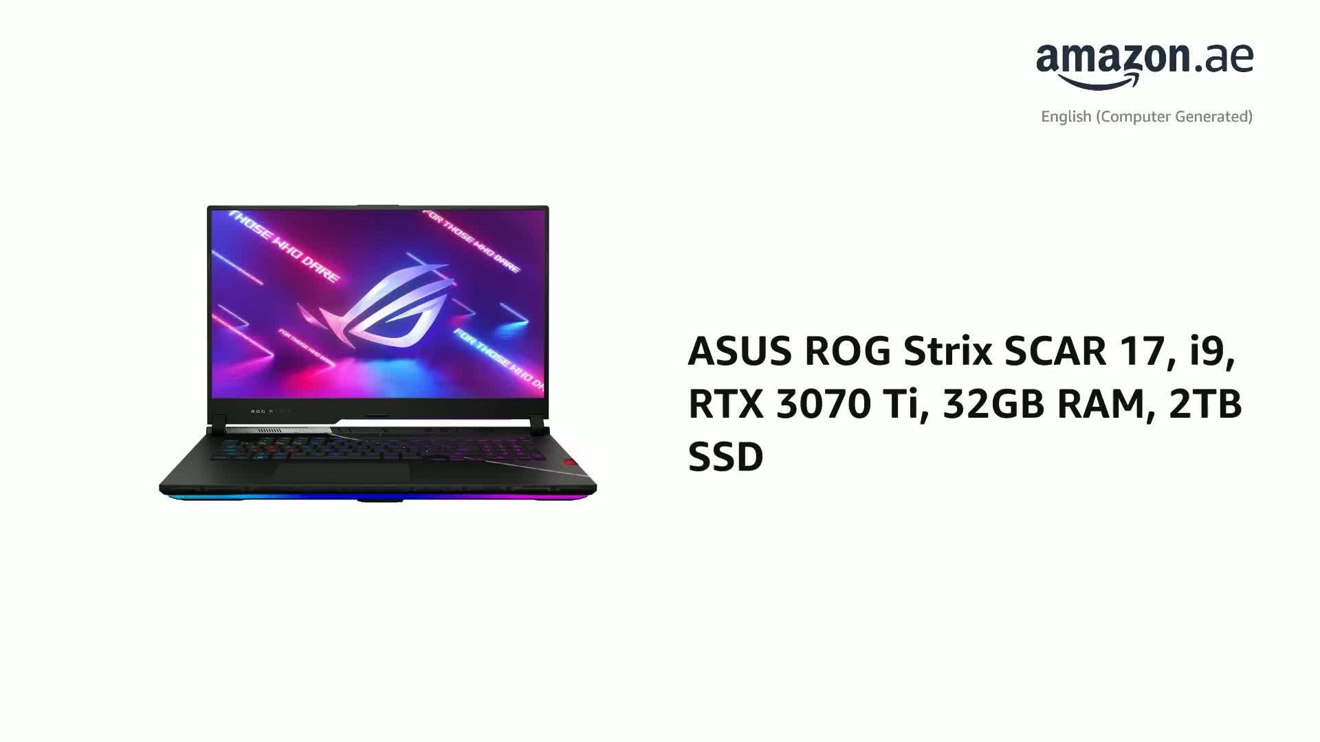 ROG Strix SCAR 17 G733ZW-LL119W - 17.3'' i9-12900H 32GB DDR5 2TB SSD