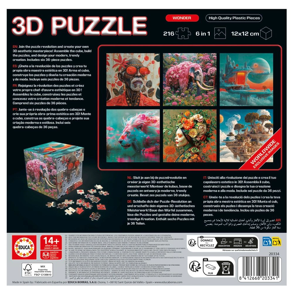 Wonder 6-in-1 3D Puzzle (RTT-20334) - 216 pcs