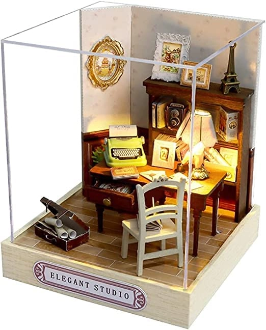 Miniature Wooden Dollhouse Furniture Kit - Creative Room 1:24