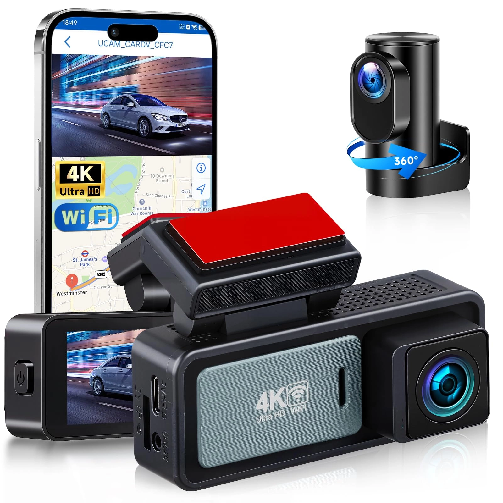 VECHTEL Dual Dash Camera - 4K