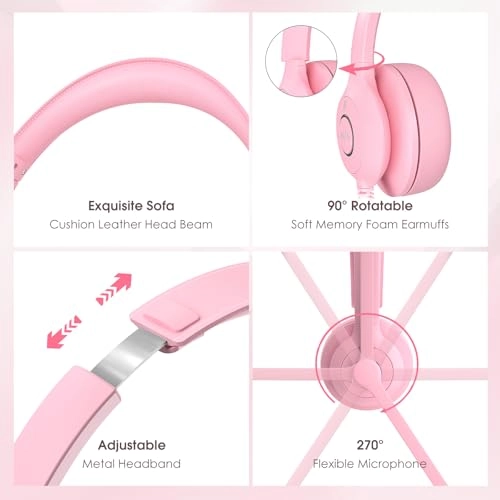 USB Headset with Microphone for PC Wired Headset