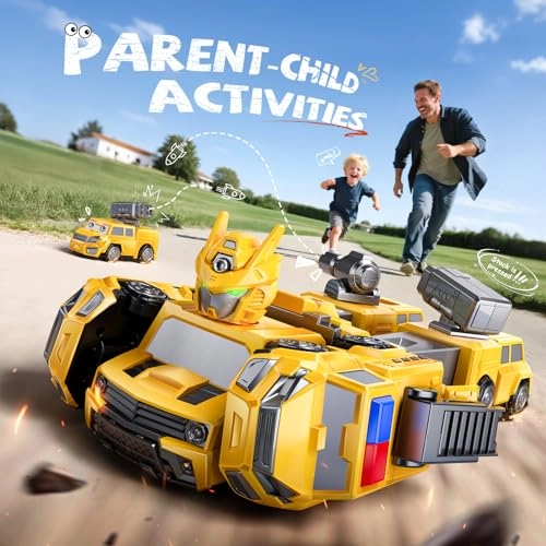 5 In 1 Magnetic Transform Construction Trucks - Yellow Easy DIY Assembly