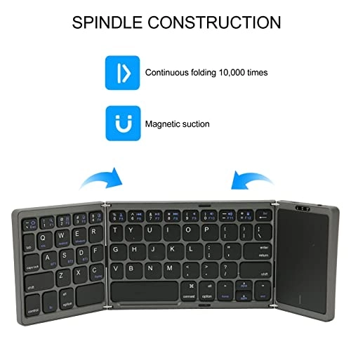 Foldable Keyboard - 64 Keys Touchpad USB-C