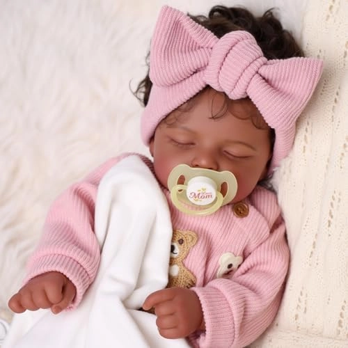 Bellita Reborn Baby Doll - 20 Inch Vinyl Cotton Black Girl Ages 3+