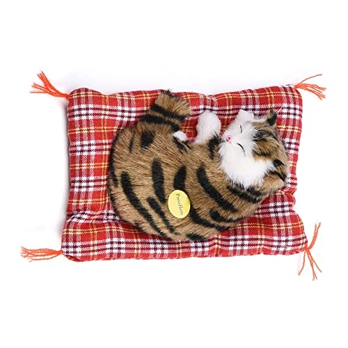 Grass print napping cat - 17 cm