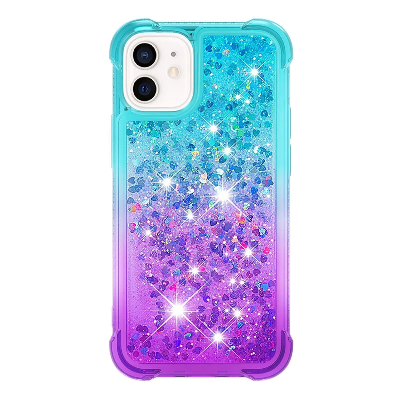 Glitter Moving Quicksand Flowing Cover Silicone Bumper for iPhone 12