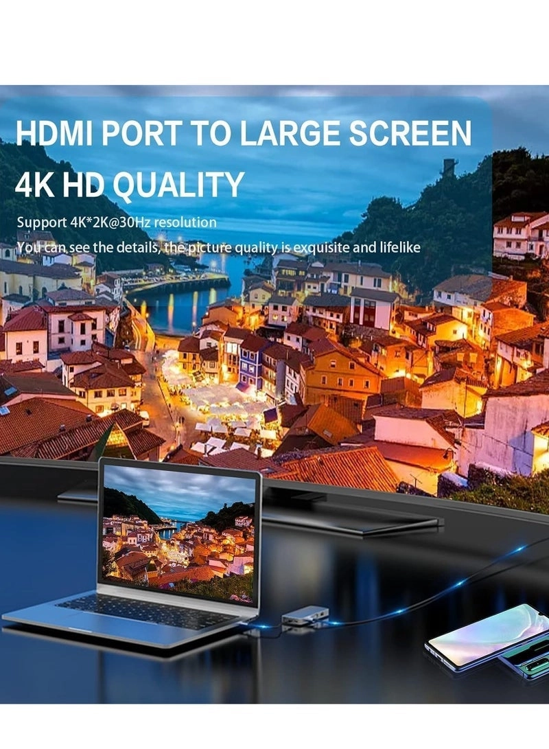 USB C Hub - 10-in-1 4K HDMI Ethernet