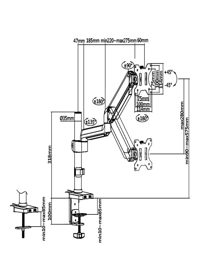 SH100 C013U - Single 17"-32" 100x100mm