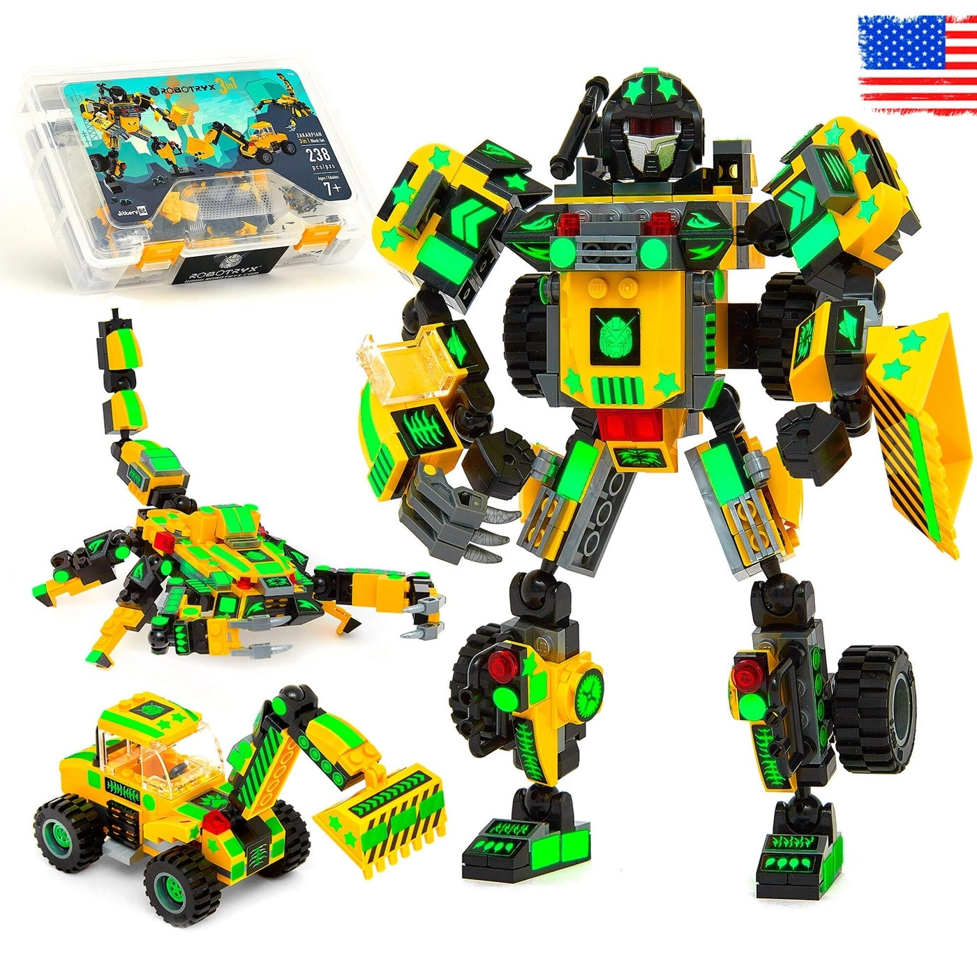 JitteryGit Robotryx - Robot Building Toy Yellow STEM