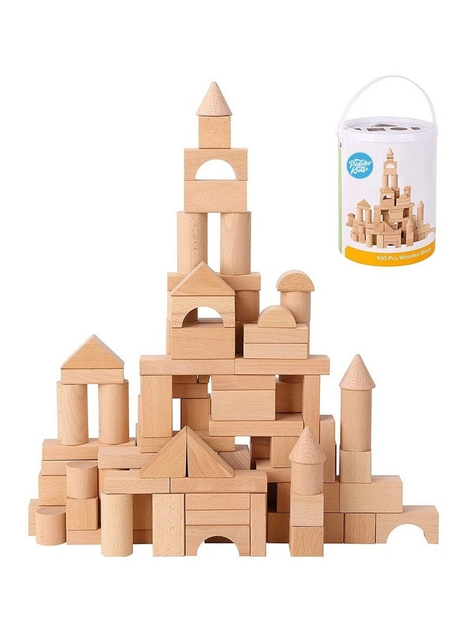 Pidoko Kids Wooden Blocks - 100 pcs