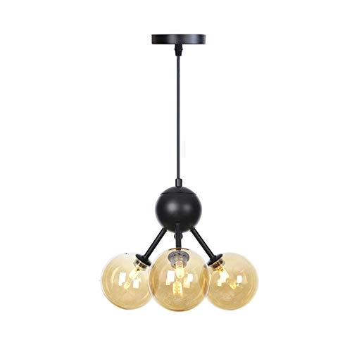 G4 Creative Magic Bean Molecular Chandelier - 3 heads Black amber shade