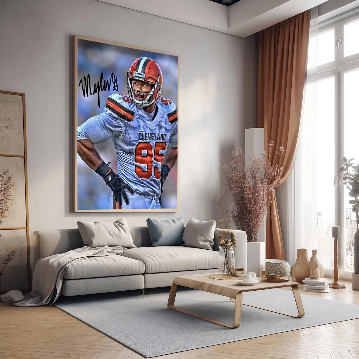 Myles Garrett Poster - Canvas 12 x 16 in Unframed