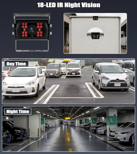 Reversing Camera - 720P Night Vision 18-LED + 4-Pin Aviation Cable - 20M