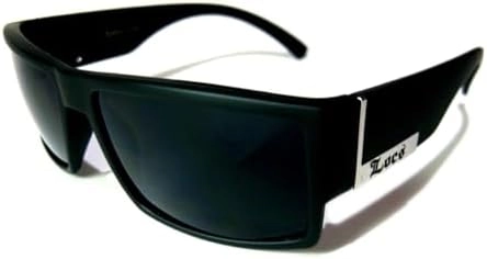 Locs Flat Top Gangster Sunglasses - Black Silver Frame plastic lens