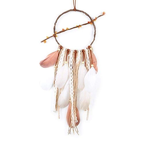 Twig dream catcher - rattan polyester fiber wire feather hemp rope