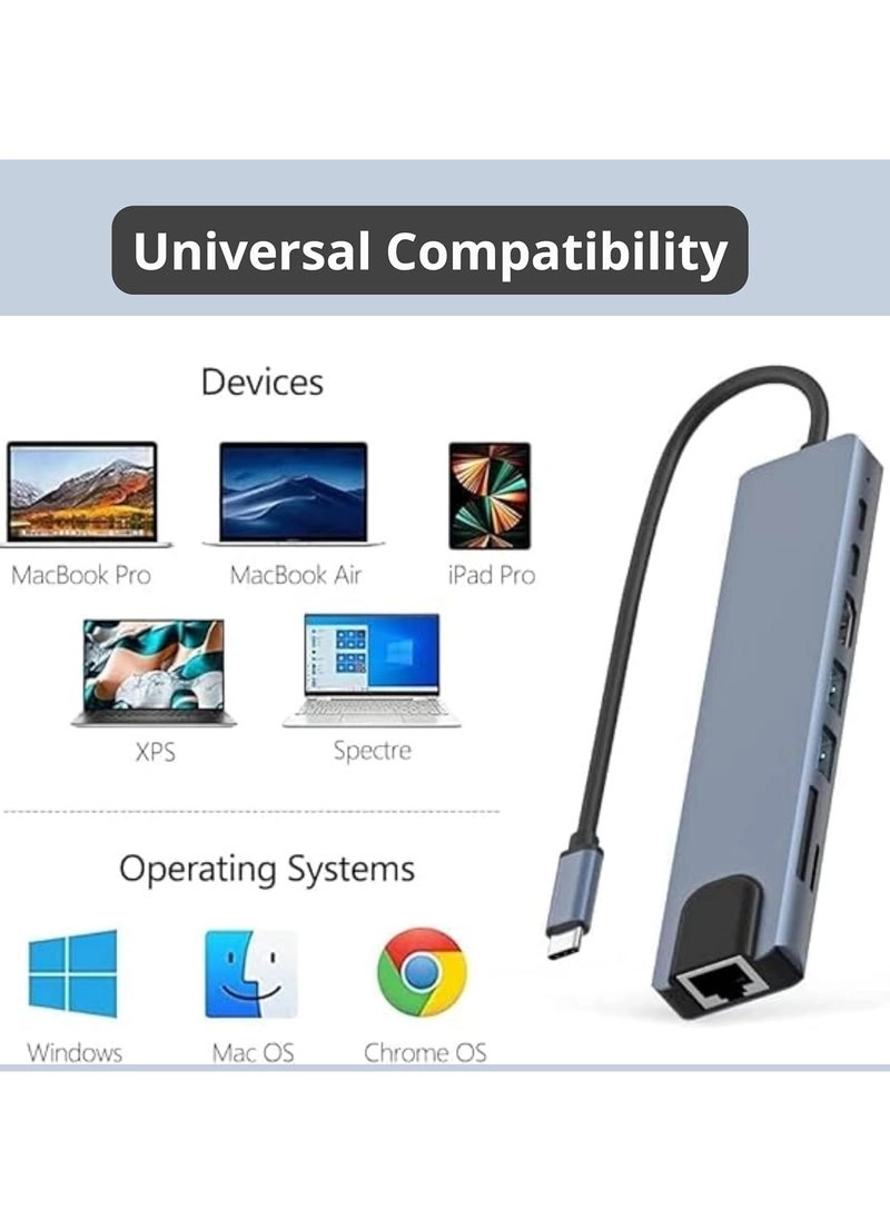 USB-C Multiport Hub Adapter - 4K HDMI Gigabit Ethernet