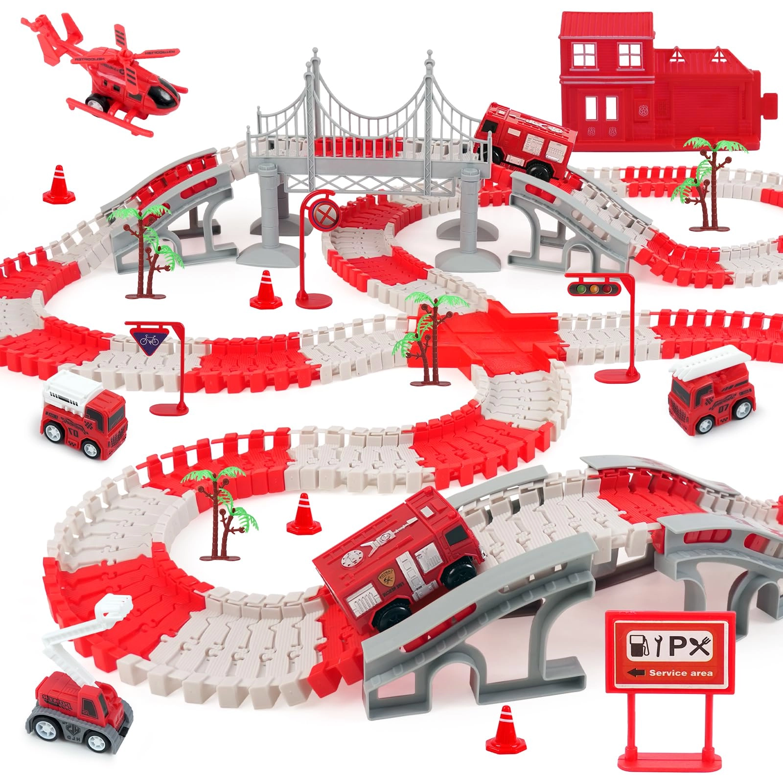 toyfuntasy Race Car Track Set - 330+ pcs