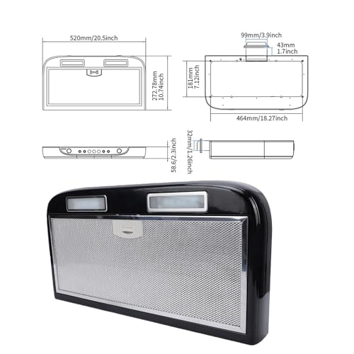 RV Range Hood - 3 Speed 12V Touchable Screen LED Light