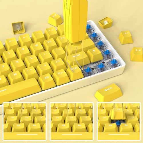 2-in-1 Keycap Switch Puller - 304 Stainless Steel Blue