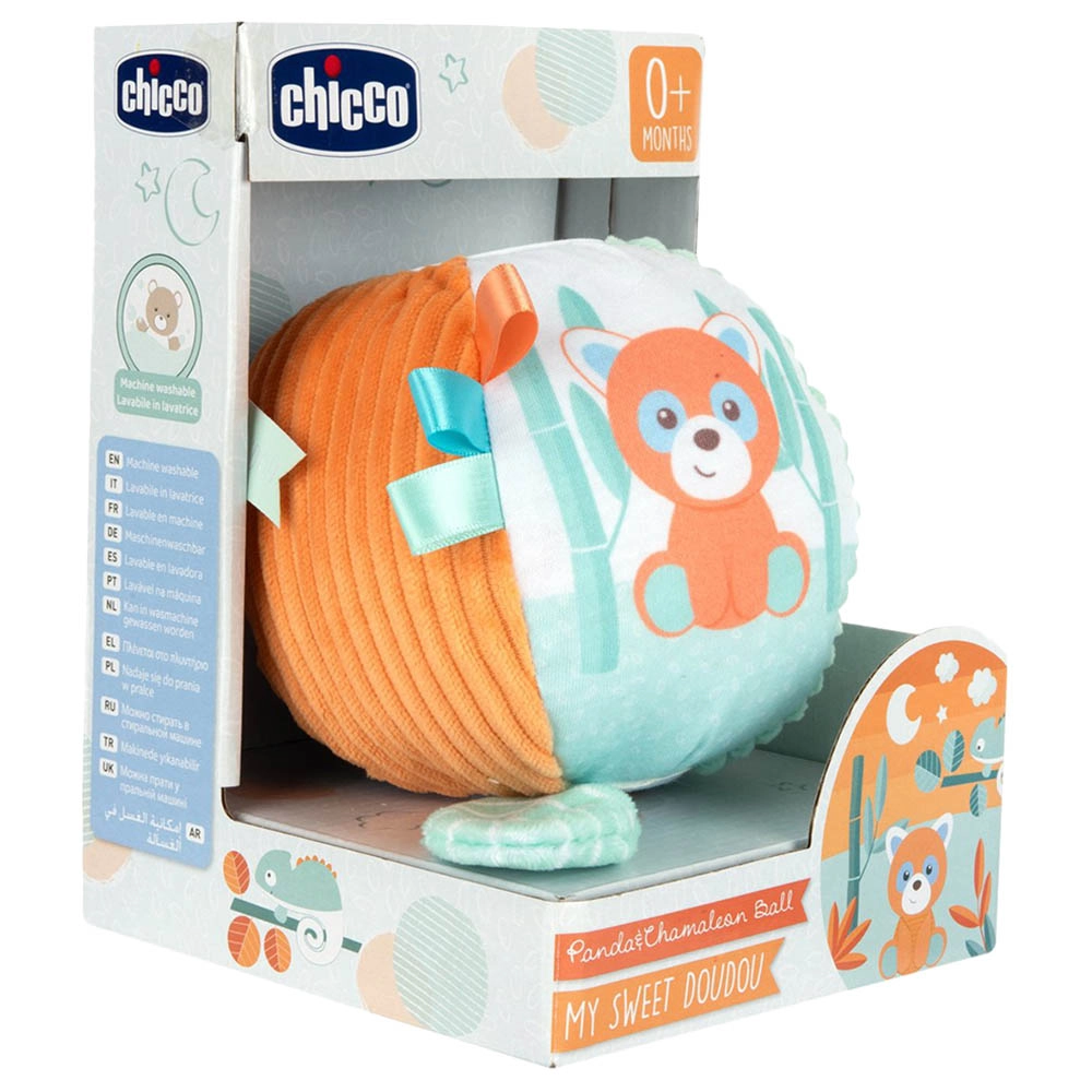 Panda & Chameleon Rattle Ball - Suitable for 3 to 18 months variety of high-quality fabrics