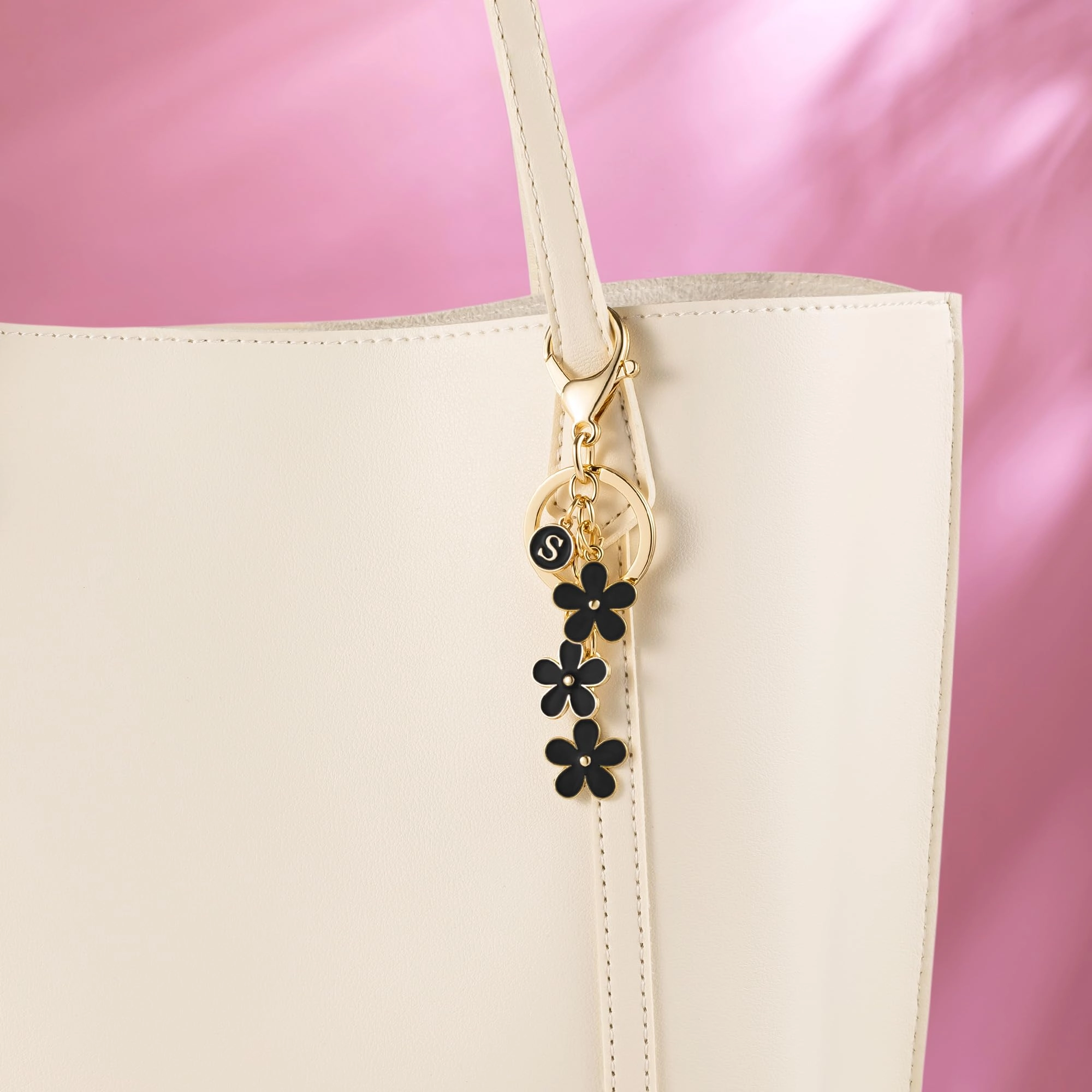 Initial Keychain - Floral