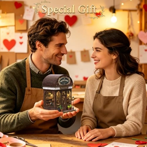 DIY Miniature House Kit - Wooden Warm LED Lighting