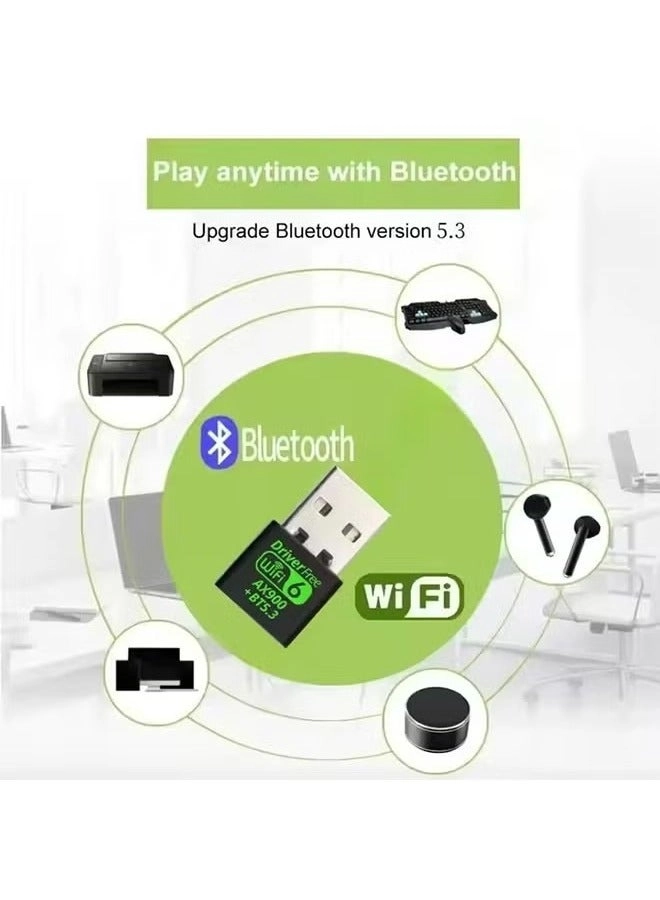 WiFi 6 USB Adapter - Dual-Band 5GHz 2.4GHz USB Wireless