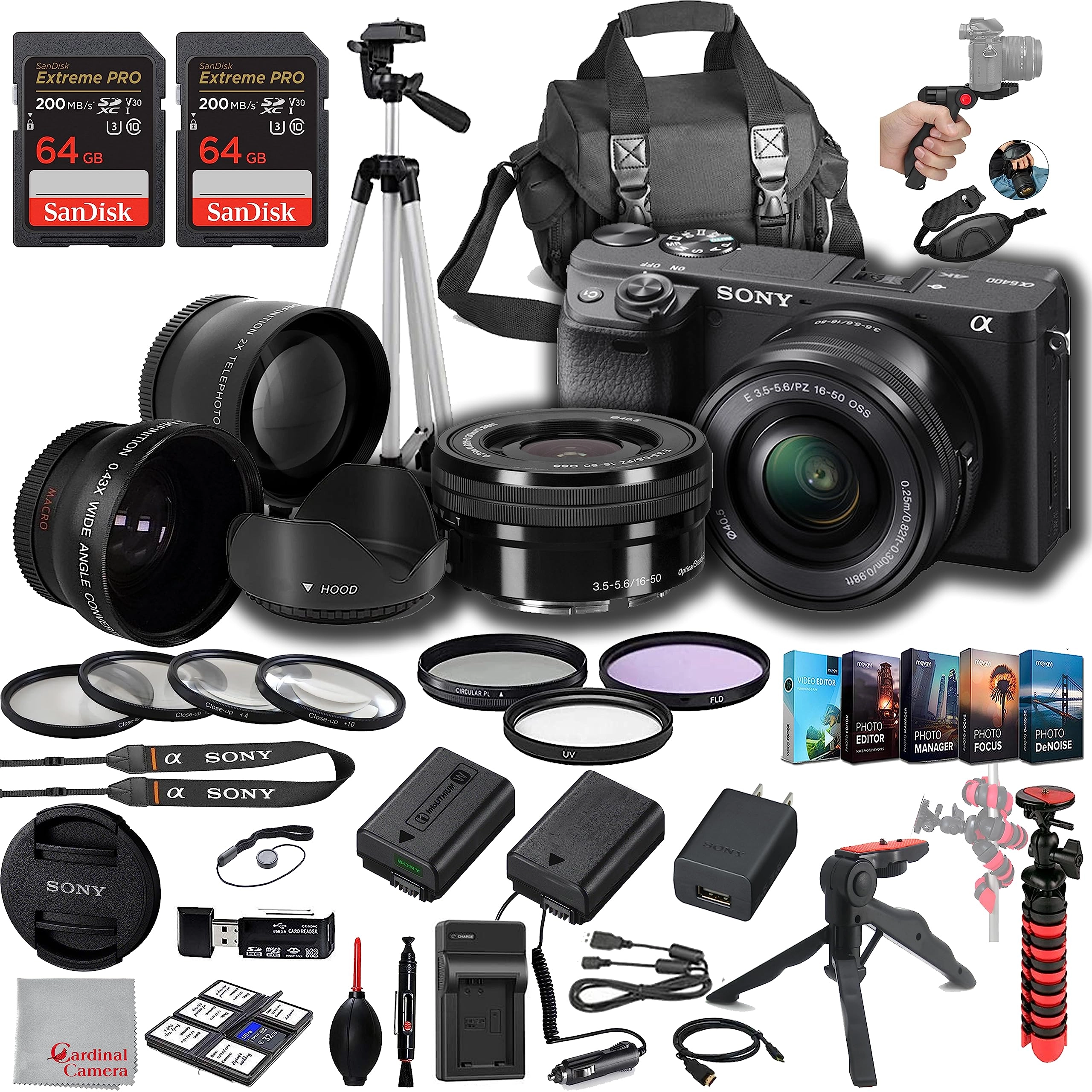 Sony a6400 + E PZ 16-50mm + 64GB Extreme PRO + Movavi Video & Photo Editing Software